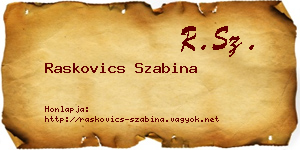 Raskovics Szabina névjegykártya